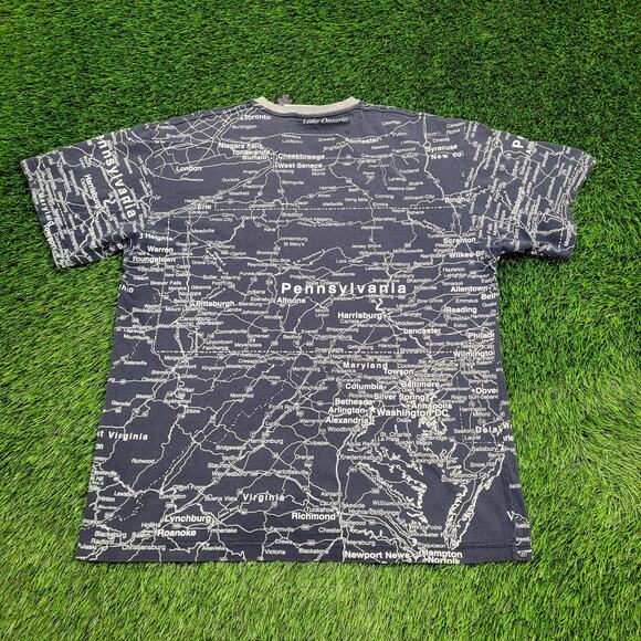 Pennsylvania City Map Shirt Large 23x27 Blue White AOP - Picture 2 of 13
